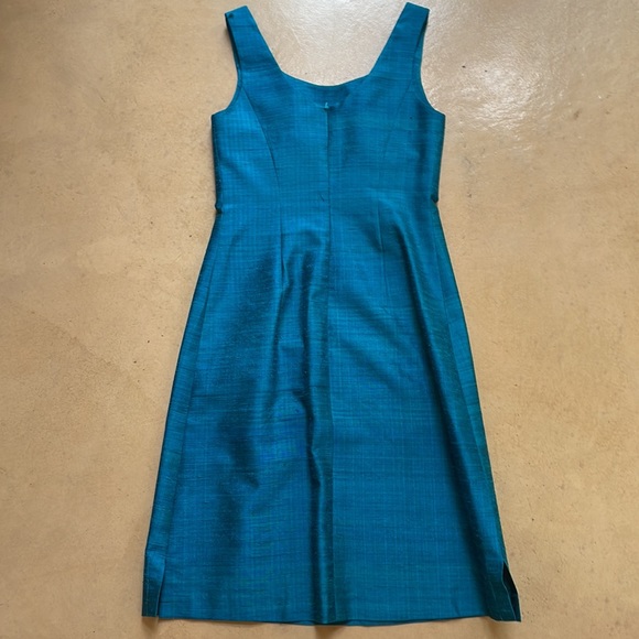 Thai silk A-line sheath with scoop neck & back, 3” slits on sides - Picture 3 of 3